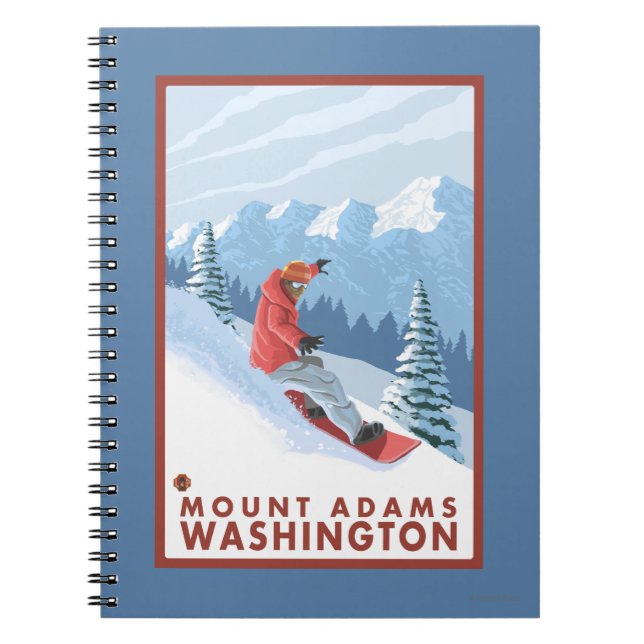 Snowboarder Scene - Mount Adams, Washington Notebook (Front)