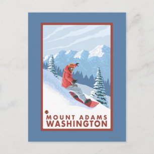 Snowboarder Scene - Mount Adams, Washington Postcard