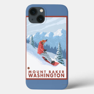 Snowboarder Scene - Mount Baker, Washington iPhone 13 Case
