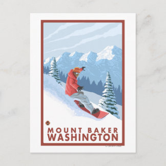 Snowboarder Scene - Mount Baker, Washington Postcard