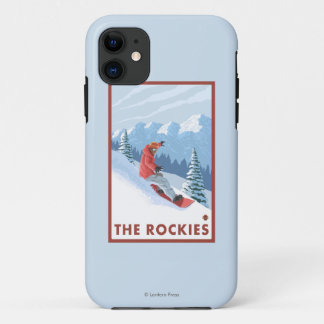 Snowboarder Scene - The Rockies iPhone 11 Case