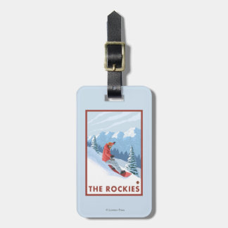 Snowboarder Scene - The Rockies Luggage Tag