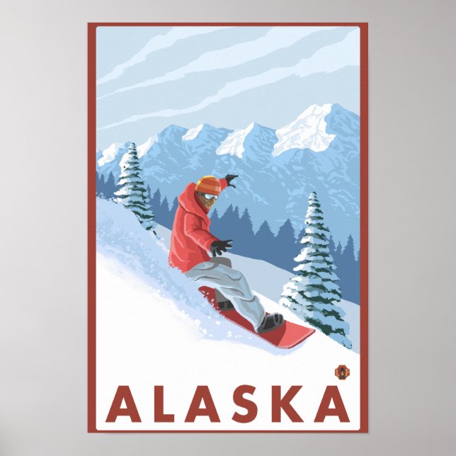 Snowboarder Scene- Vintage Travel Poster 2 (Front)