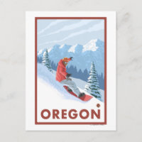 Snowboarder Scene- Vintage Travel Poster