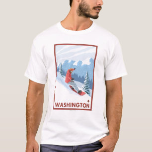 Snowboarder Scene - Washington T-Shirt