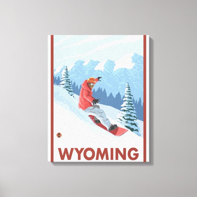 Snowboarder SceneWyoming Canvas Print (Front)