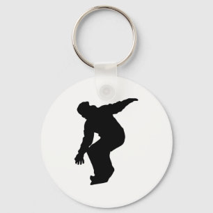 Snowboarder Silhouette Key Ring