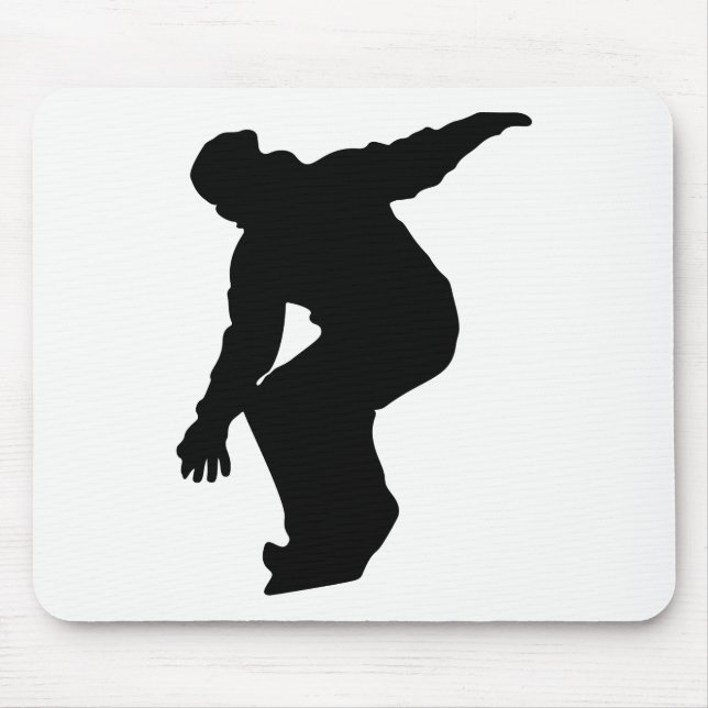 Snowboarder Silhouette Mouse Mat (Front)