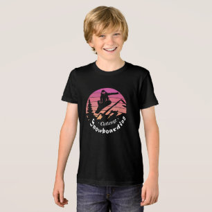 Snowboarder Silhouette Over Mountain Sunset Tri-Blend Shirt