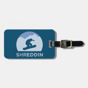 Snowboarder Silhouette Shreddin Cool Luggage Tag
