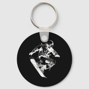 Snowboarder Sketch Alpine Snowboarding Key Ring
