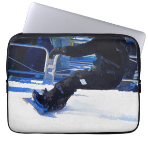 Snowboarder Skidding Winter Sports Gift Laptop Sleeve