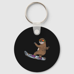 Snowboarder Sloth Lover Snowboarding Snow Winter S Key Ring