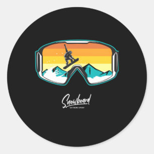 Snowboarder Snow Boarding Snowboarders Classic Round Sticker
