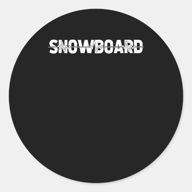 Snowboarder Snowboard Winter Sports - Ekg Heartbea Classic Round Sticker (Front)