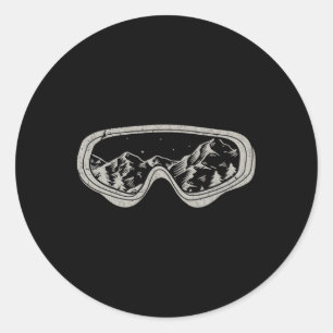 Snowboarder Snowboarding Goggles Winter Sport Snow Classic Round Sticker