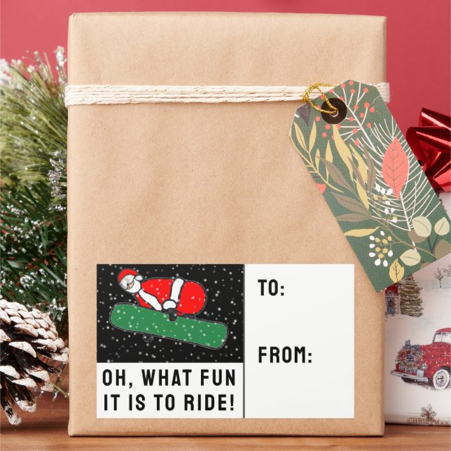 Snowboarder Snowboarding Holiday Gift Tags (Holiday)
