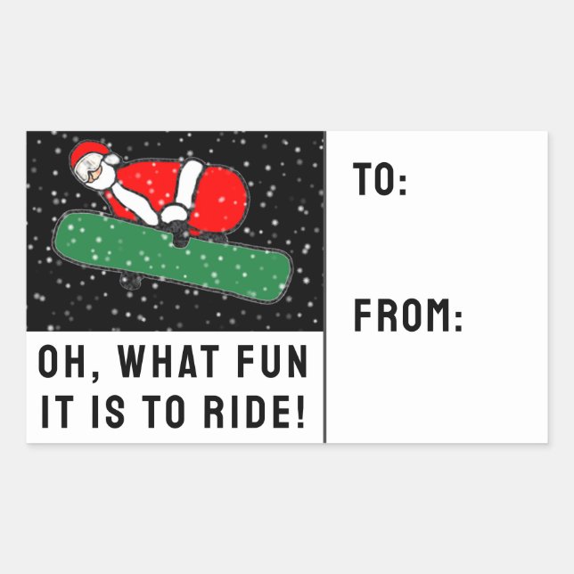 Snowboarder Snowboarding Holiday Gift Tags (Front)