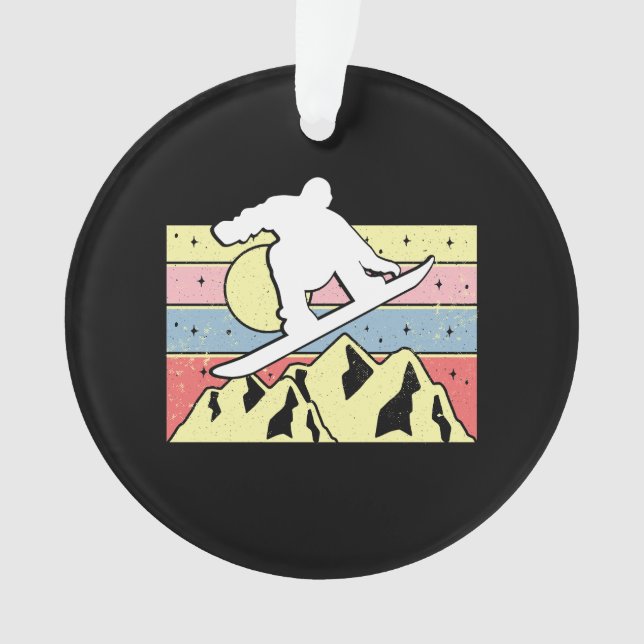 Snowboarder Snowboarding Snowboard Retro Ornament (Front)