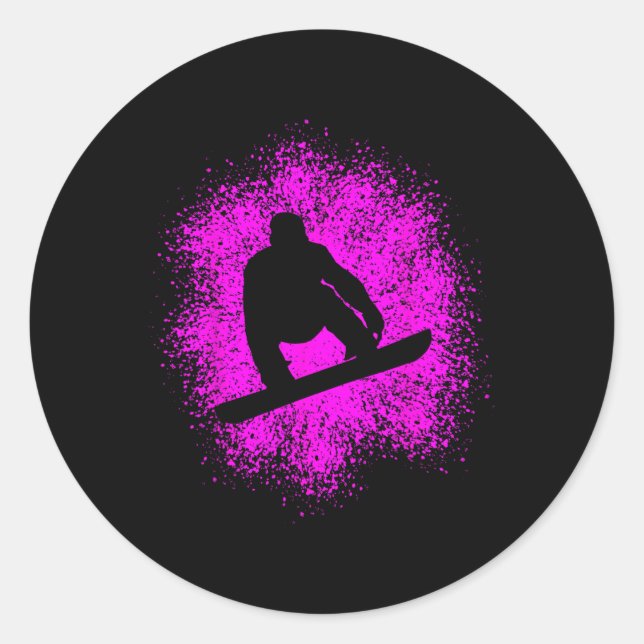 Snowboarder Snowboarding Women Men  Classic Round Sticker (Front)