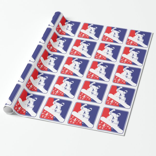 Snowboarder snowboarding wrapping paper (Unrolled)