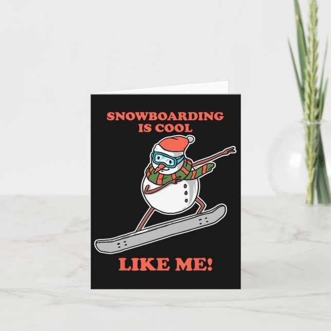 Snowboarder Snowman Snowboard Snowboarding  Card (Front)