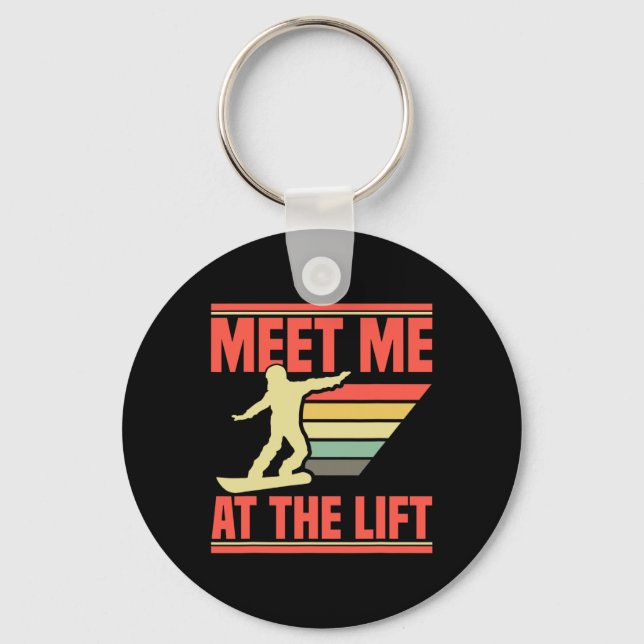 Snowboarder Supplies Ski Slope Gear Vacation Snowb Key Ring (Front)