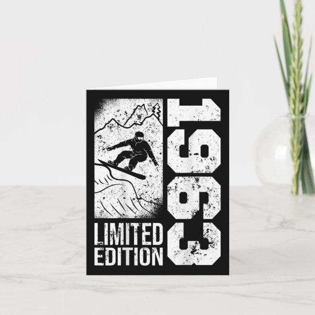 Snowboarder Vintage 1963 Birthday Snowboarding Sno Card (Front)