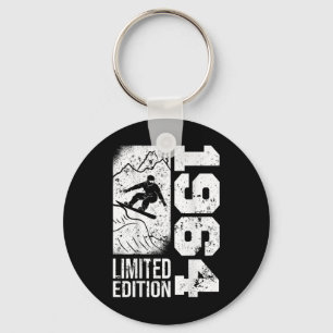 Snowboarder Vintage 1964 Birthday Snowboarding Sno Key Ring