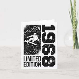 Snowboarder Vintage 1968 Birthday Snowboarding Sno Card
