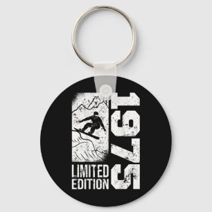 Snowboarder Vintage 1975 Birthday Snowboarding Sno Key Ring