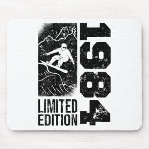 Snowboarder Vintage 1984 Birthday Snowboarding Sno Mouse Mat