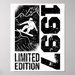 Snowboarder Vintage 1997 Birthday Snowboarding Sno Poster