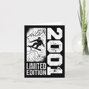 Snowboarder Vintage 2001 Birthday Snowboarding Sno Card