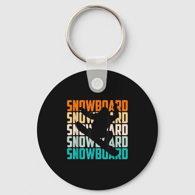 Snowboarder Vintage Snowboard  Key Ring (Front)