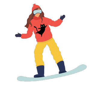 Snowboarder with a Cat Jacket Sweatshirt