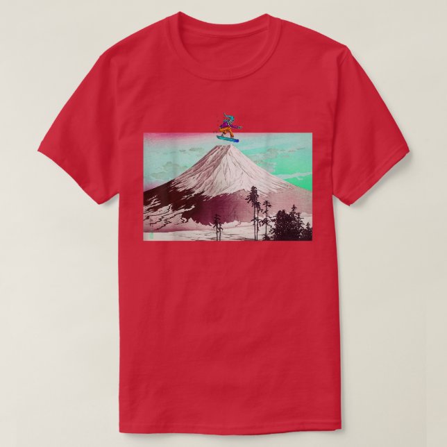Snowboarders , Cool Snowboarding Art, Japanese Art T-Shirt (Design Front)