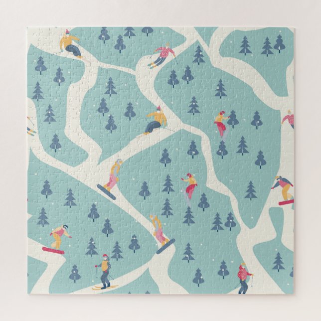 Snowboarders, winter resort, active recreation. jigsaw puzzle (Vertical)