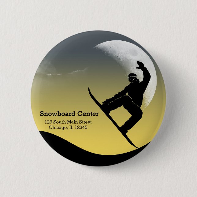 Snowboarding 6 Cm Round Badge (Front)