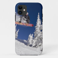 Snowboarding action at Whitefish Mountain Resort
