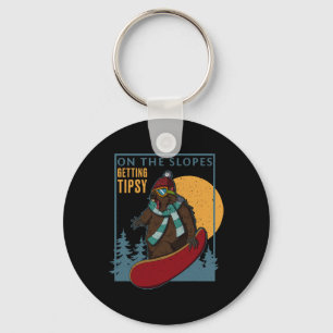 Snowboarding Activity Outdoor Mountain Skiing Recr Key Ring