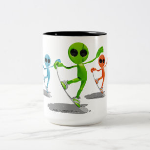 Snowboarding Aliens Mug
