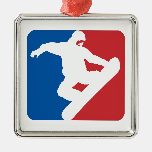 Snowboarding All Star Metal Tree Decoration (Front)