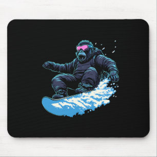 Snowboarding Animals- Gorilla On A Snowboard Snowb Mouse Mat