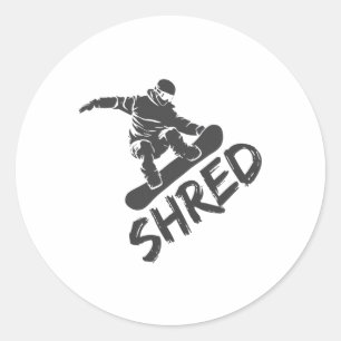 Snowboarding Apparel Freestyle Snowboarder Shred Classic Round Sticker