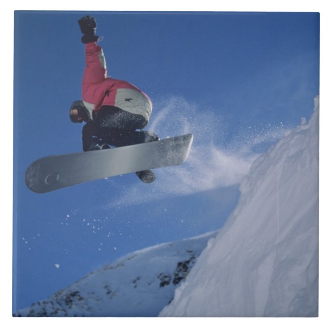 Snowboarding at Snowbird Resort, Utah (MR) Tile (Front)