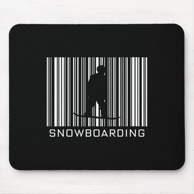 Snowboarding Barcode Hob  Mouse Mat (Front)