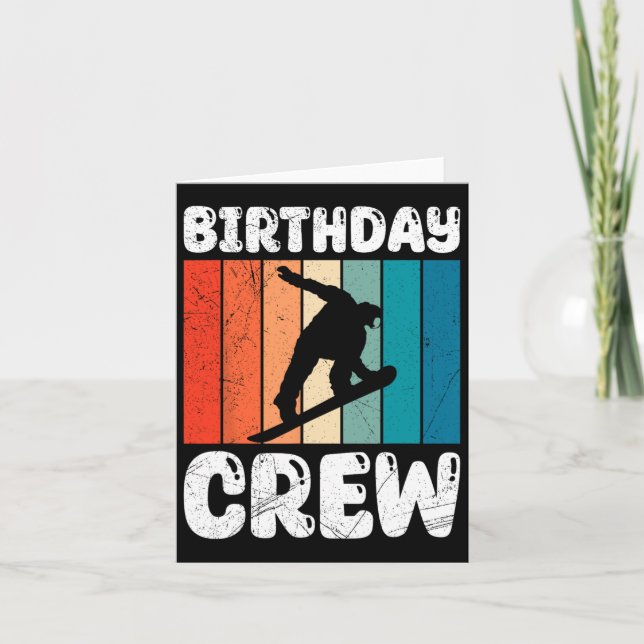 Snowboarding Birthday Crew Snowboarder Kids Friend Card (Front)