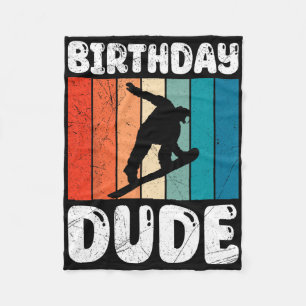 Snowboarding Birthday Dude Funny Snowboarder Boy Fleece Blanket