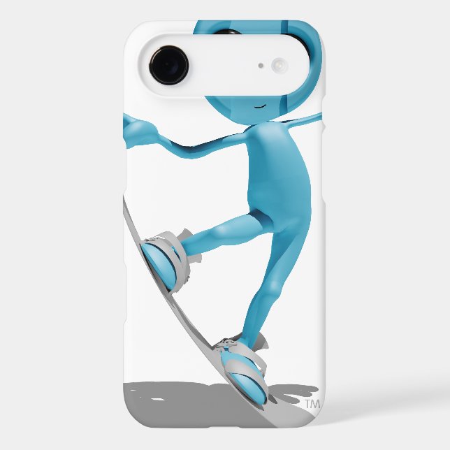Snowboarding Blue Alien iPhone 4/4s Case (Back)